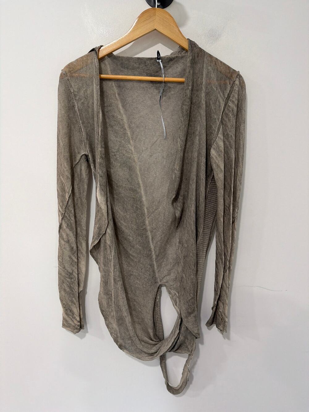 Masnada Cotton and Linen Blend Cardigan Brown Size S